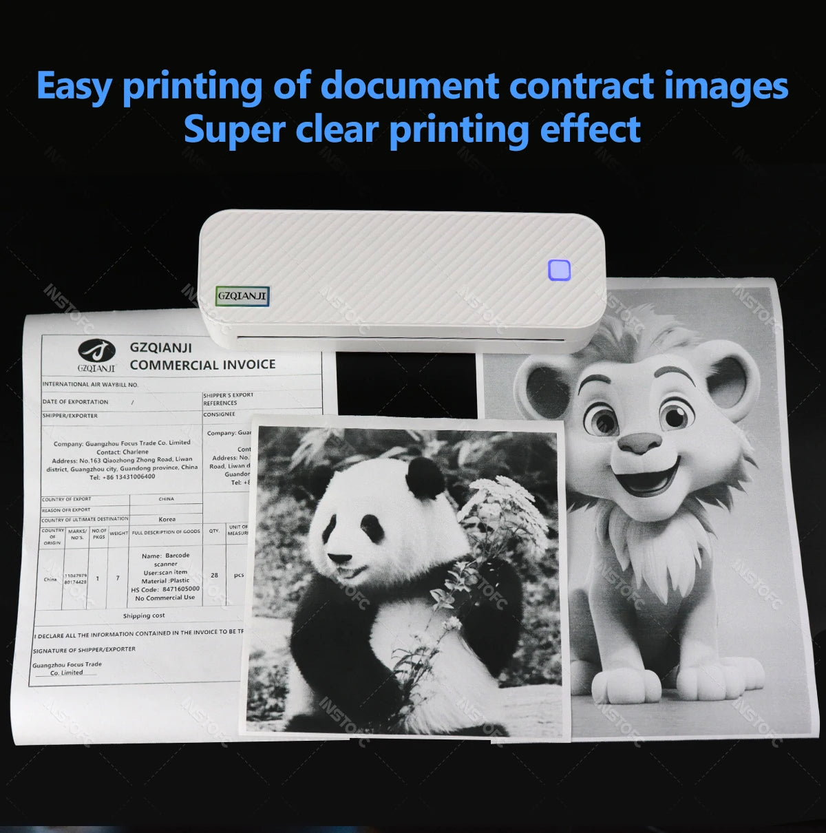 Portable A4 Thermal Printer Bluetooth Photos PDF Document Printing Machine Folded Rolls Paper For Office Work Home School Travel - Shoppiline