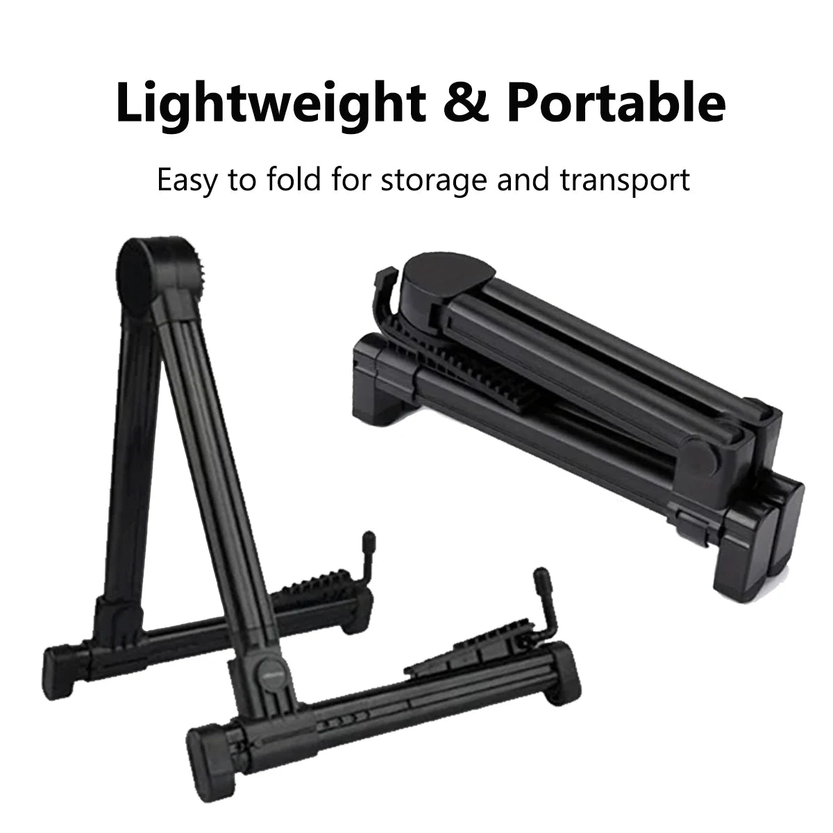 Miwayer Adjustable Universal Guitar Stand - Foldable ABS/Silicone Holder for Acoustic/Electric Guitar, Ukulele, Violin & Banjo