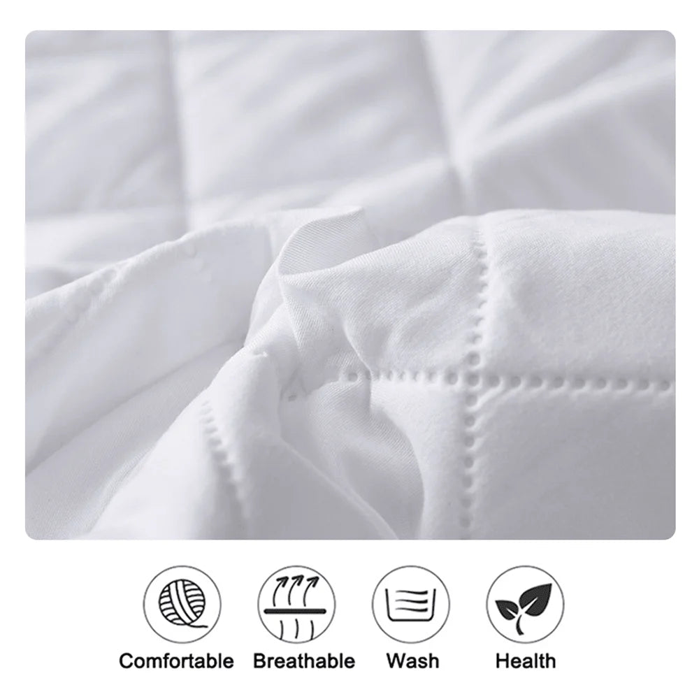 Waterproof Throw Mattress Cover Bed Fitted Sheet Mattress Protector Single/Double/140/160 Muti Size  Gray/White - Shoppiline