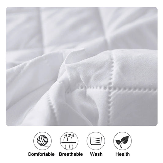 Waterproof Throw Mattress Cover Bed Fitted Sheet Mattress Protector Single/Double/140/160 Muti Size  Gray/White - Shoppiline