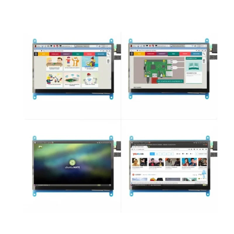 7 Inch Raspberry Pi 4/3/2/B/B+/A+ Monitor 1024x600 IPS 5-Points Capacitive Touchscreen Drive Free HDMI Display For Win 7/8/10 - Shoppiline