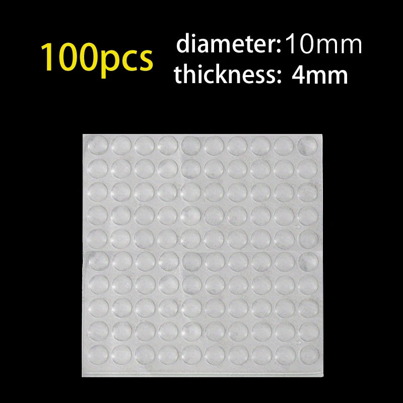 100Pcs Soft Silicone Rubber Anti Slip Bumpers Feet Pads Damper Buffer Cabinet Bumpers Silicone Furniture Pads Drawer Door Pad
