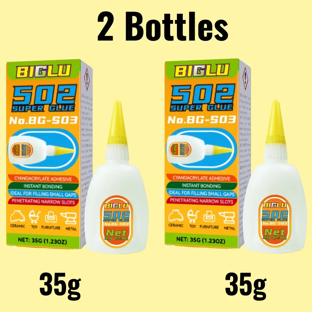 BIGLU 502 Super Glue Quick-drying Cyanoacrylate Instant Leather Rubber Wood Metal Strong Bond Liquid Adhesive Tool