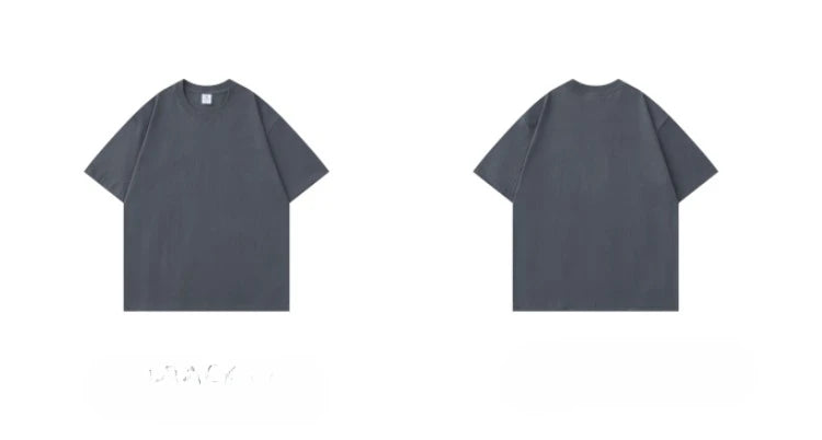 300g Cotton T Shirts Men Short Sleeved Heavyweight Summer Round Neck Loose Breathable Shirt for Men Women Basic Tee