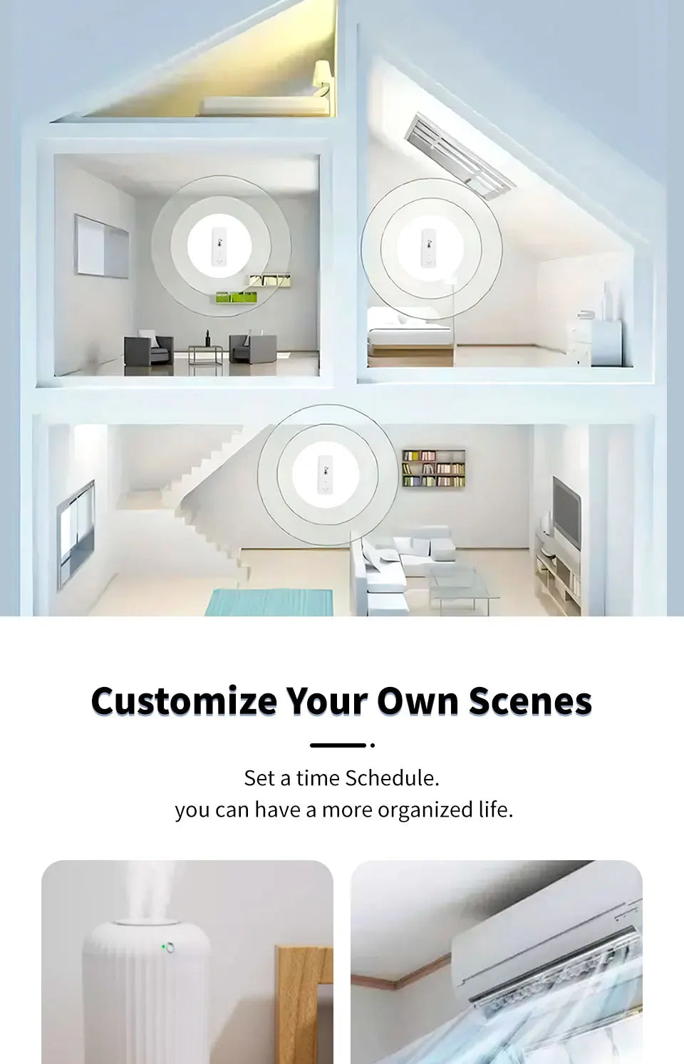 Tuya Smart WiFi Temperatur-Feuchtigkeitssensor Indoor-Hygrometer Thermometer APP Fernüberwachung kompatibel mit Alexa Google