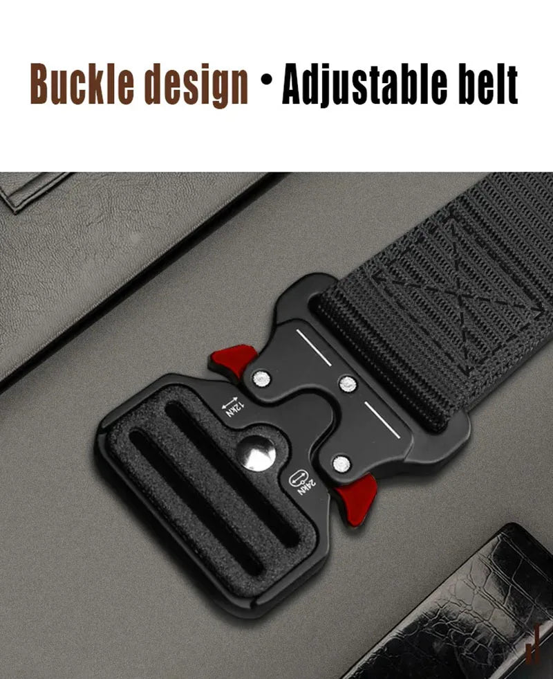 1 Piece Men's Tactical Sports Belt, Quick Release Symmetrical Buckle, Polyester Fiber, Suitable for Outdoor Training Military