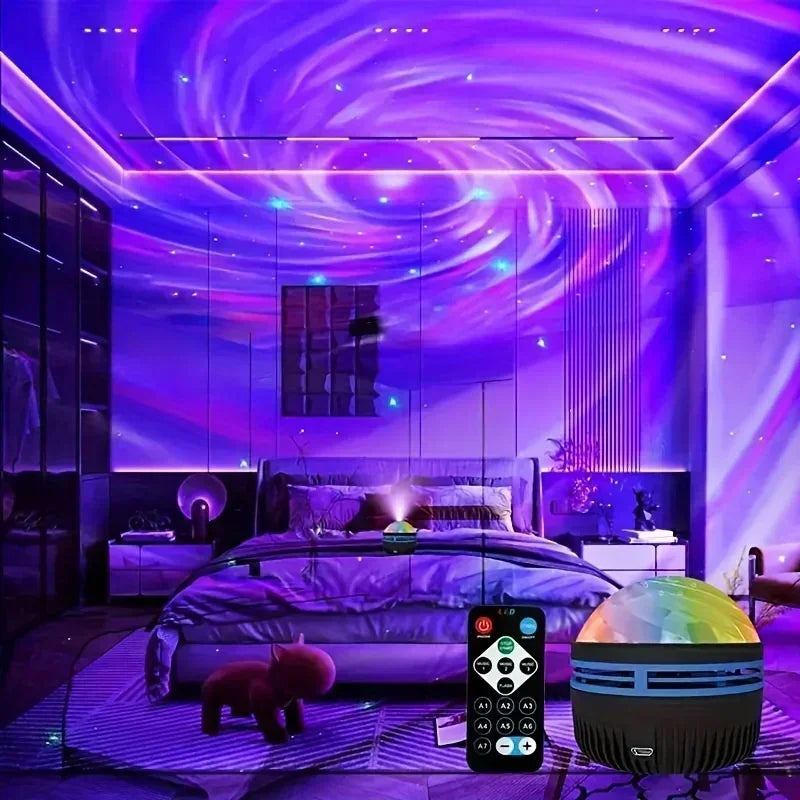 Galaxy Projector RGB Star Projector USB Powered Remote Control Night Light Lamp for Birthday Gifts Holiday Party Room Decoration