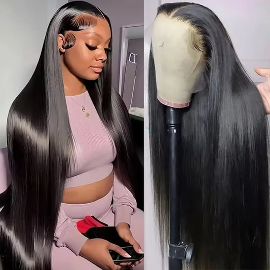30 40 Inch Bone Straight 13x6 13x4 Transparent HD Lace Frontal Human Hair Wig Brazilian 360 Full Lace Front Wigs For Black Women