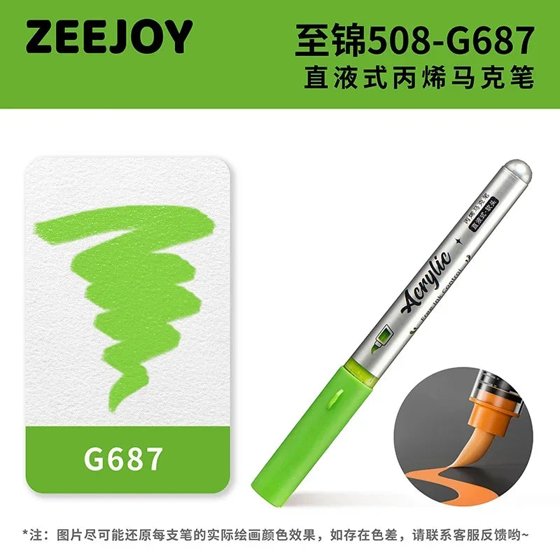 ZEEJOY 120/12/1 Colors Direct Liquid Acrylic Marker Pens Waterproof Pen Soft Brush Nib for Manga School Art Supplies Stationery