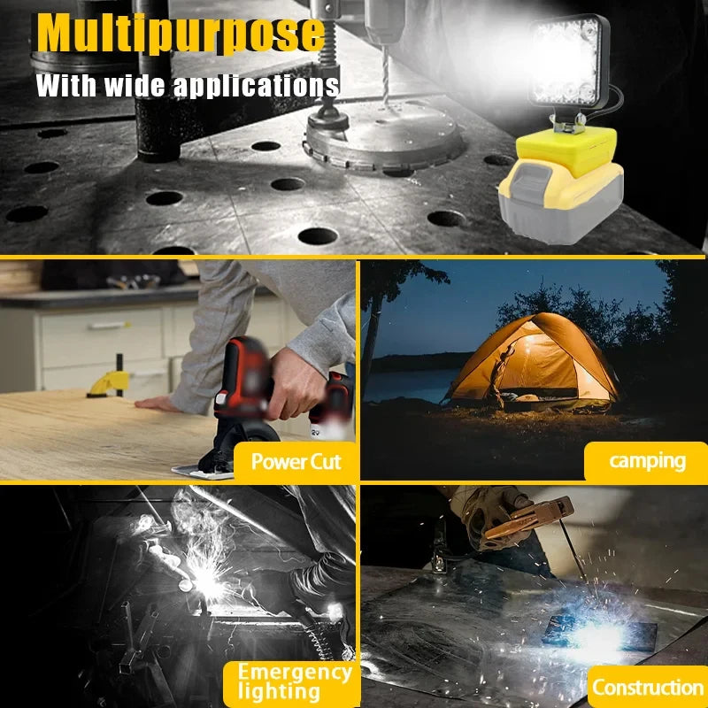 Power Tool Parts For Makita For DeWalt For Bosch For Milwaukee For Ryobi lithium Battery Flashlight Working Light Camping Lamp - Shoppiline