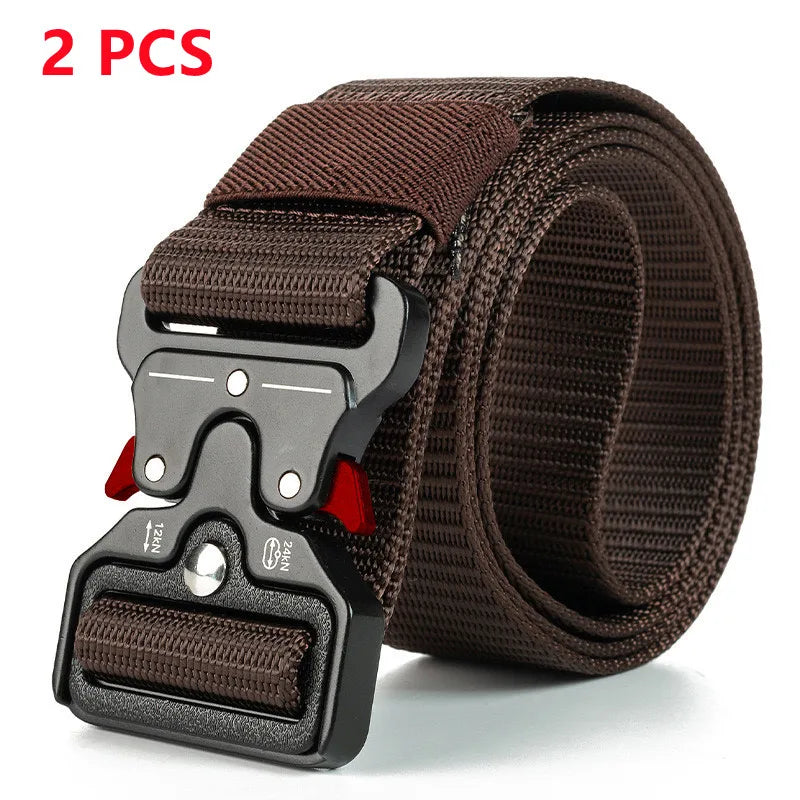 Ceinture tactique authentique à dégagement rapide, ceinture militaire d'extérieur en nylon souple véritable, accessoires de sport pour hommes et femmes, ceinture noire