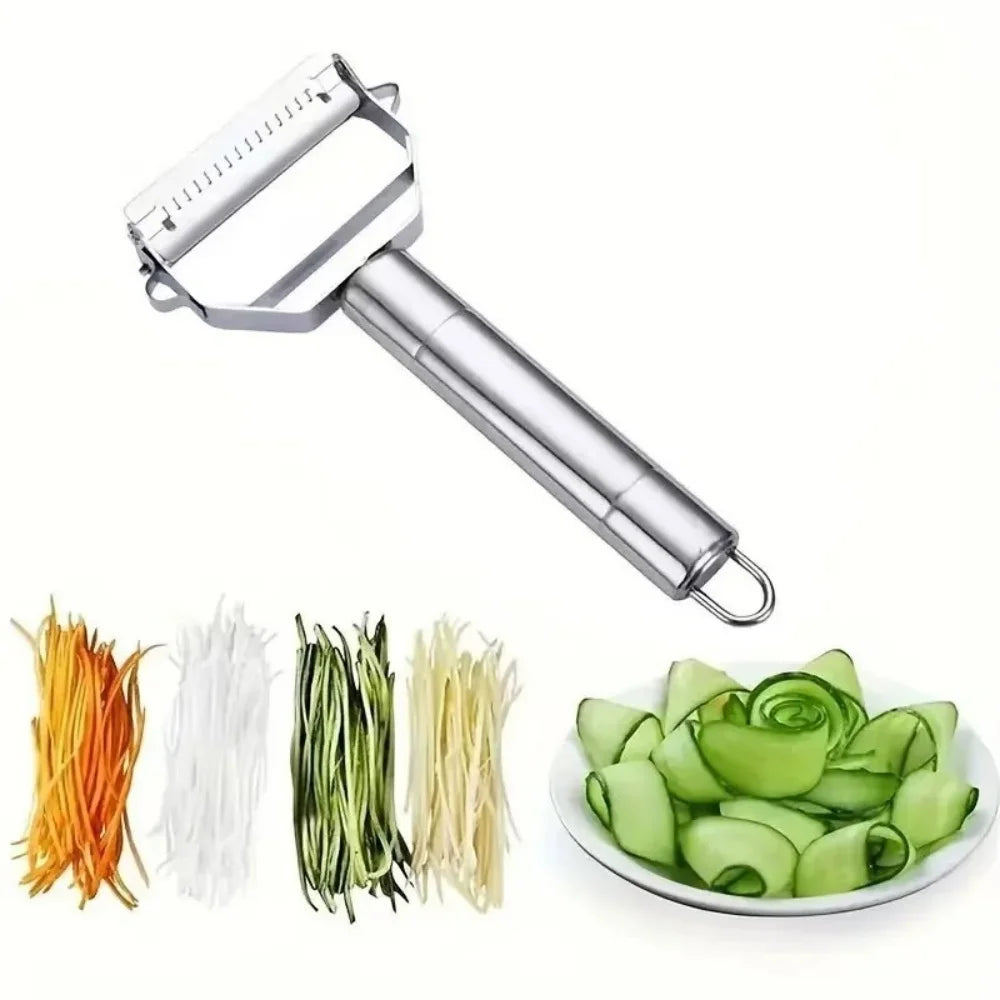1 Stück Küchen-Gemüse-Obstschäler Gemüseschneider Hochwertiger Edelstahl-Kartoffel-Gurken-Karottenreibe Julienne-Schäler