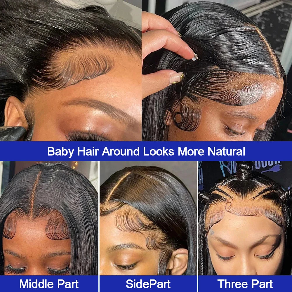 40 Inch Bone Straight Human Hair Wig 13x4 13x6 HD Transparent Lace Wigs Brazilian Full Lace Frontal Wig For Women 300% Density