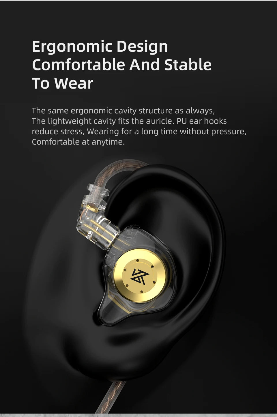 KZ EDX PRO Dynamic Earphones HIFI Bass Earbuds In Ear Monitor Sport Noise Cancelling Headset