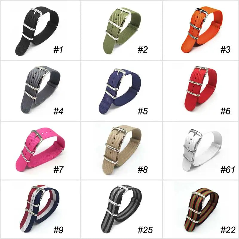 Sport-Nylon-Uhrenarmband für Damen und Herren, Uhrenarmband 18 mm 20 mm 22 mm, Army Sportarmband, Textil-Nylon-Armband, Schnallengürtel