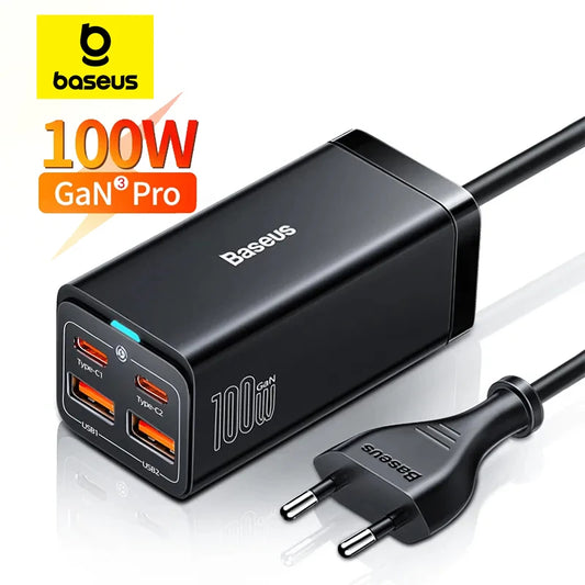 Baseus GaN3 100/ 65W Desktop Charger Quick Charge QC 3.04.0 USB C Type C Phone Charger For iPhone15 Huawei Xiaomi MacBook Laptop - Shoppiline