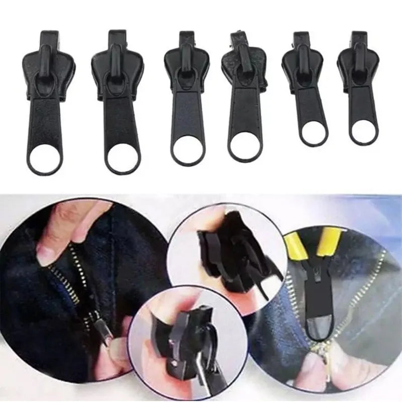6Pcs Black Universal Instant Fix Repair Kit Replacement Zip Slider Teeth Design Arts, Crafts and Sewing