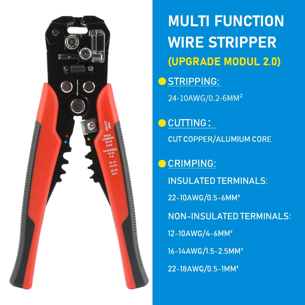 Automatic Cable Wire Stripper Cutter Crimper Electrician Professional Wire Hand Tool Crimping Stripping Cutting Plier