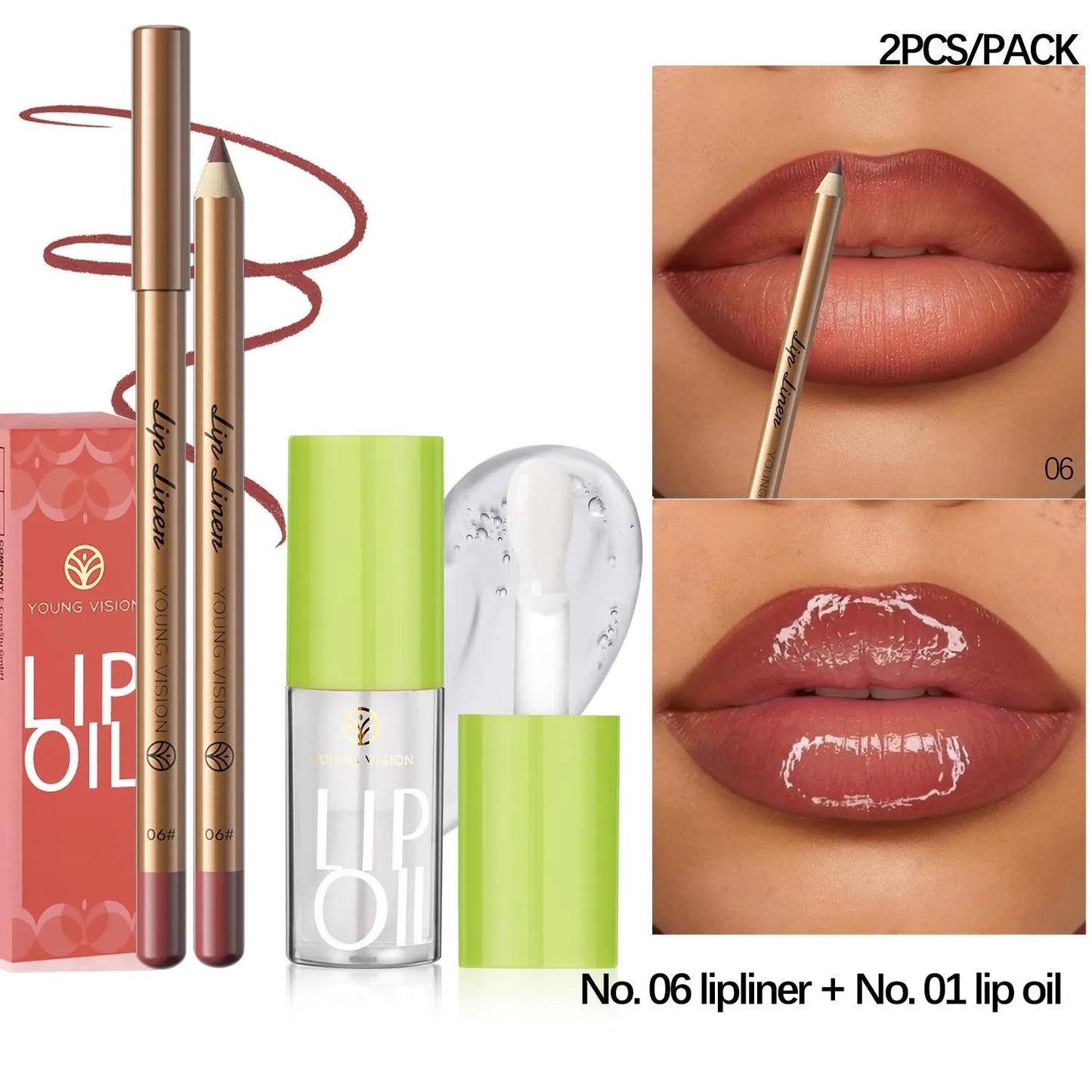 USHAS 12 Color Lip Liner + LIPSTICK Set Easy Coloring Matte Lipstick Long lasting nude red lipstick