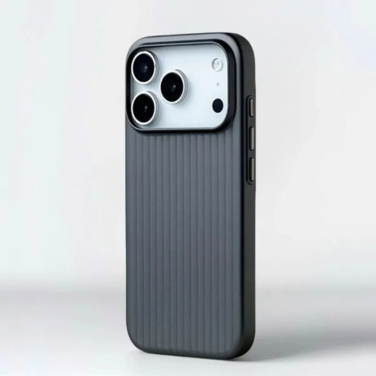 Luxury Stripes Metallic Paint Armor Case For iPhone 17 Air 16 15 14 13 Pro Max Shockproof Camera Protective Slim Matte PC Funda - Shoppiline