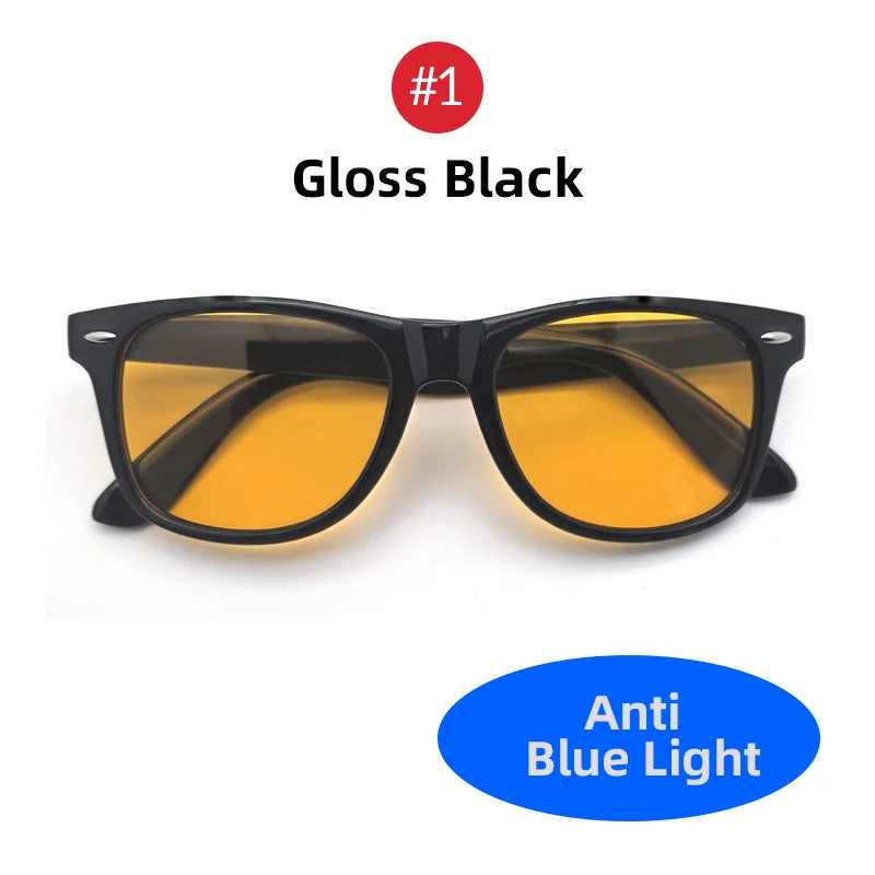VIVIBEE Night Vision Blue Light Blocking Glasses Men Square Computer Eye Protection Eyeglasses Gaming Women Orange Eyewear