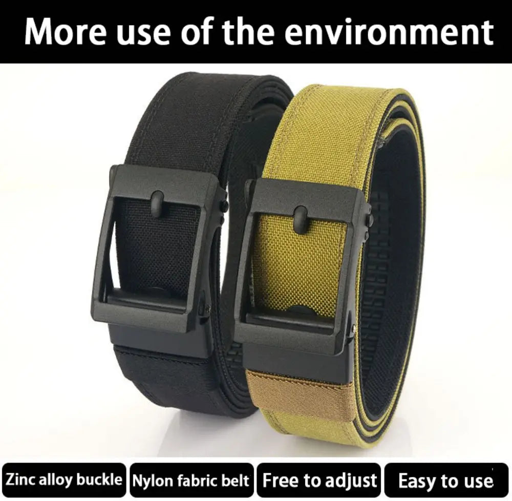 1pc Men's Belt Outdoor Multi Function Alloy Buckle Tactical Belt Canvas For Nylon Belt Training Quick Hanging Belts Neutral Belt