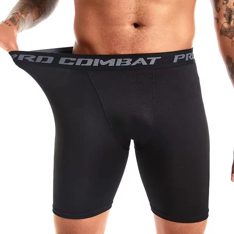 Men Boxers Sports Underwear Underpants Gym Shorts M L XL Black Quick-Drying Sweatpants Moisture Absorption Breathable Fitness