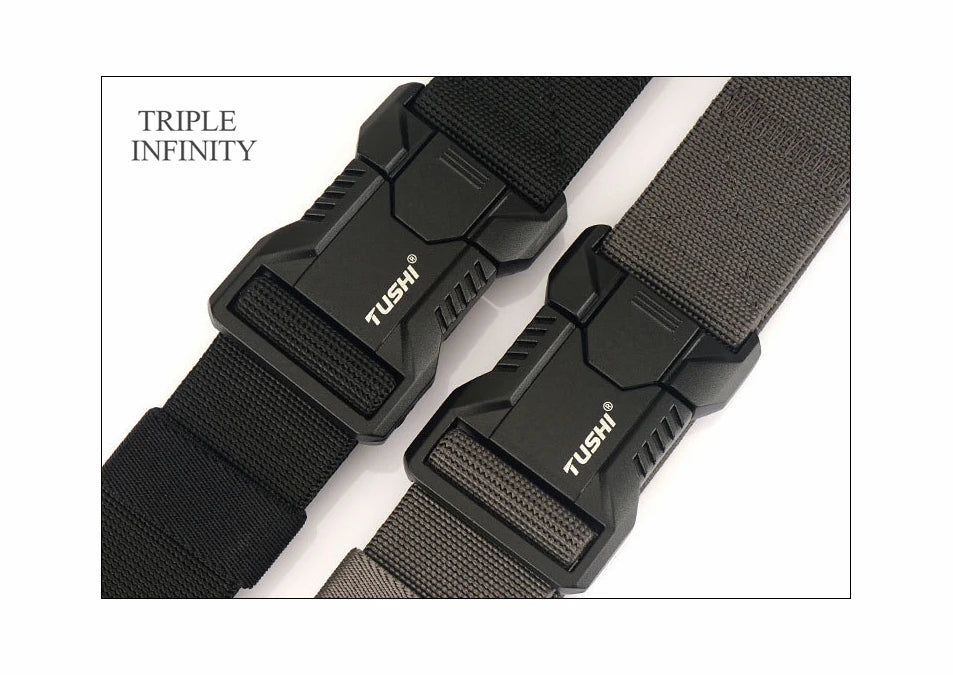 New Aluminum Alloy Quick Release Pluggable Buckle Elastic Belts For Men Durable Tactical Belt Cowboy Outdoor Army Belt Hunting