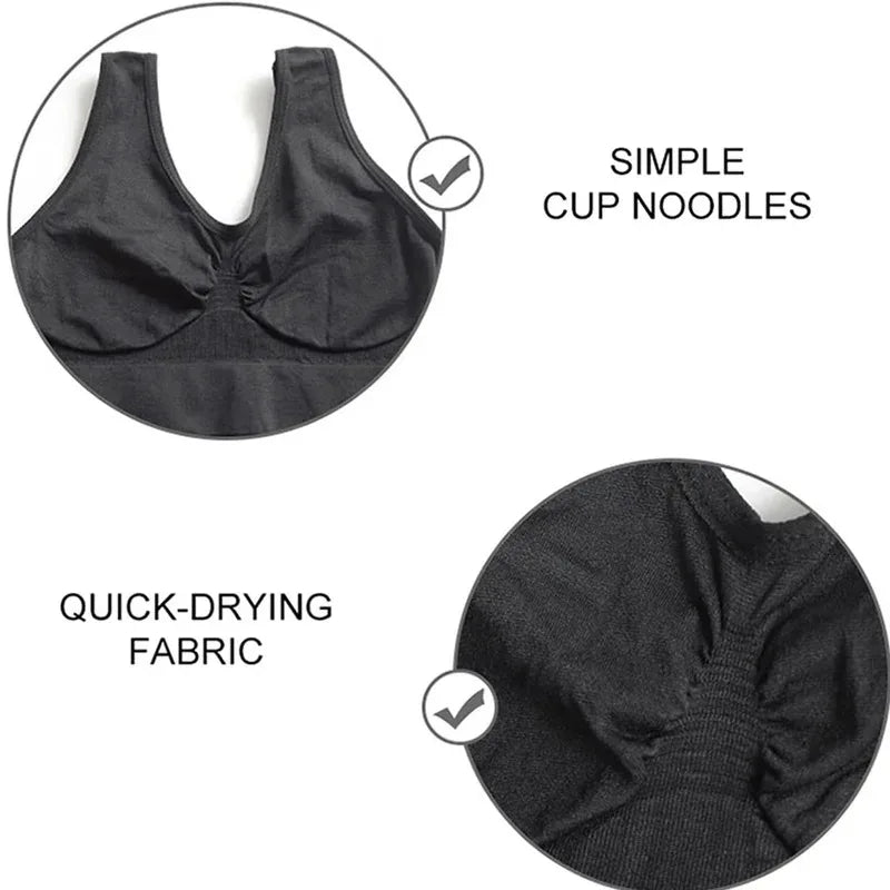 Soutien-gorge sans couture pour femme Crop Top Noir Rayures Verticales Soutien-gorge de sport respirant Brassière de fitness Yoga Sous-vêtements Soutien-gorge de sport