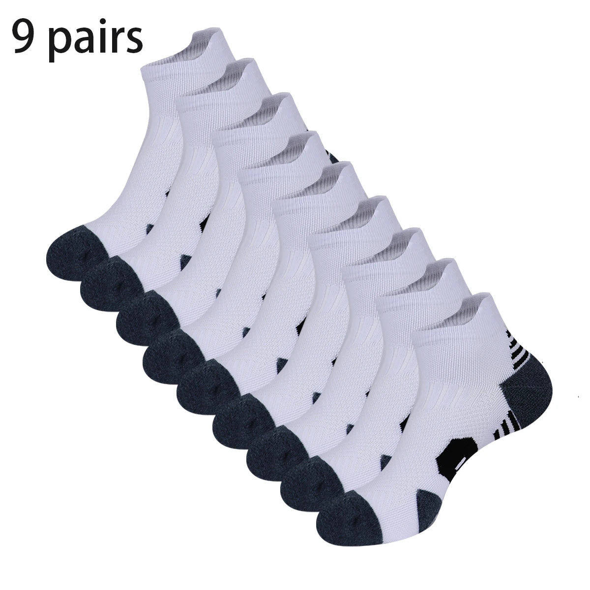 3/9 paires de chaussettes de sport antidérapantes pour hommes et femmes, chaussettes de basketball professionnelles épaissies avec fond en serviette pour la course à pied et l'entraînement de fitness