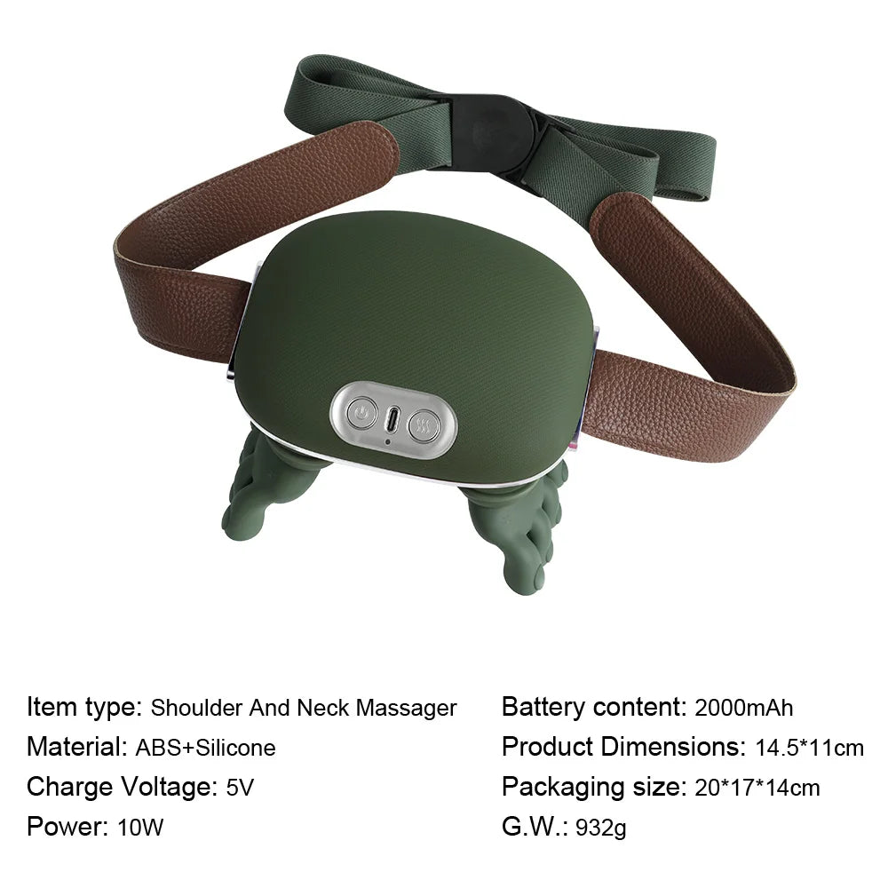 Bionic Neck Shoulder Massager Multifunctional 3-Level Cervical Massage Electric Heating Kneading Muscles Massage  Neck Waist Leg