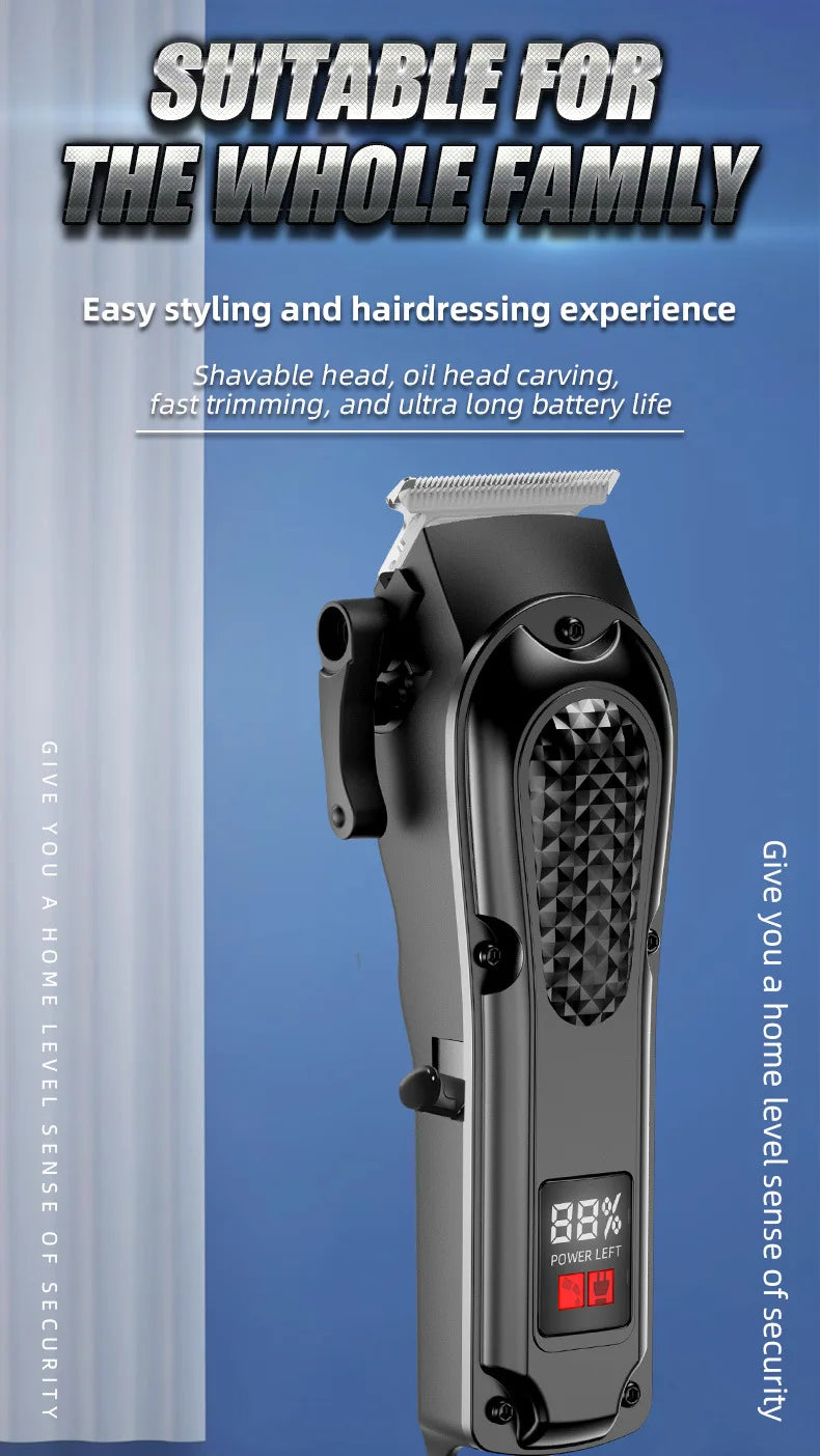 Electric Hair Clipper Bald Head Grooming Tool Self-Shaving Reasoning Barber Machine for Professional And Home Use
