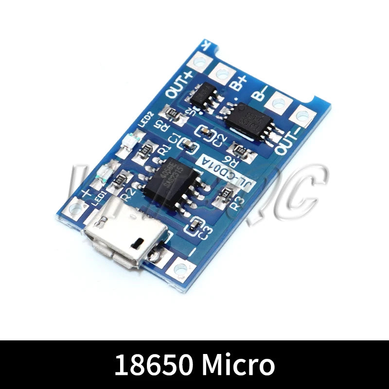 5 pcs Micro USB 5V 1A 18650 TP4056 Lithium Battery Charger Module Charging Board With Protection Dual Functions 1A Li-ion