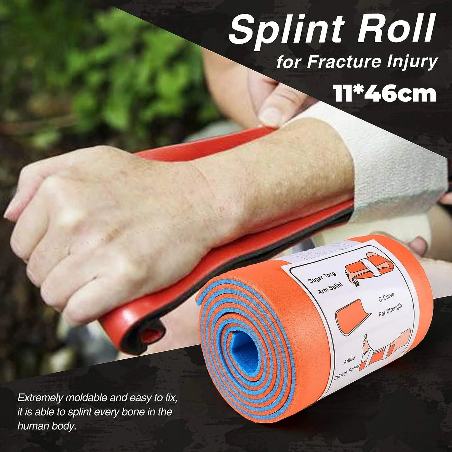 Universal Aluminum Splint Roll: Medical-Grade Polymer for Emergency Bone Fixation in Outdoor Survival Kits