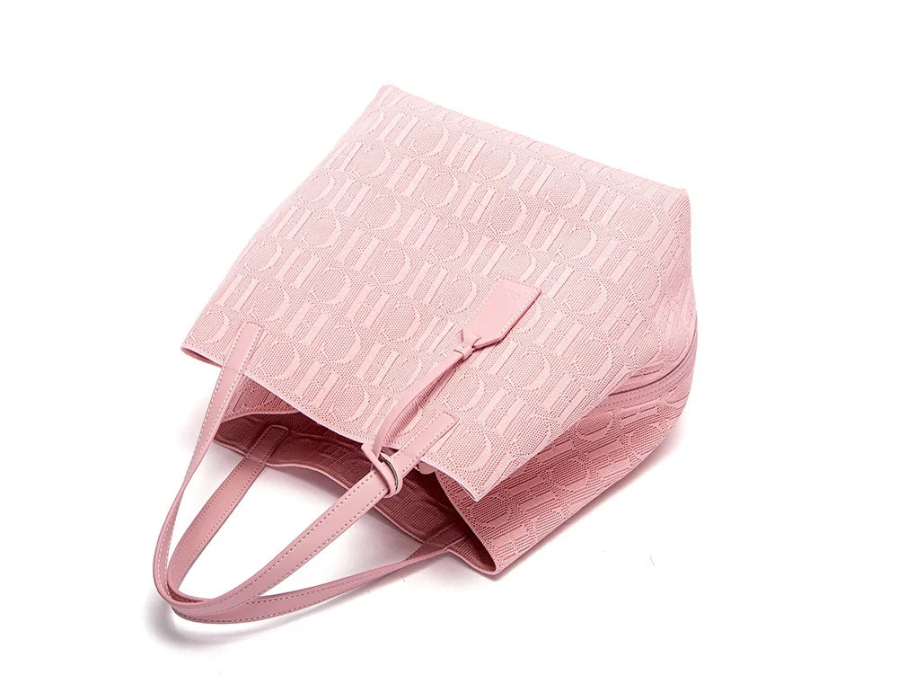 CH High Quality Craft Large Capacity Handbag Ladies Shoulder Bag Fashion Classic New Pure Color Outer Pocket Ladies Handbag - Shoppiline
