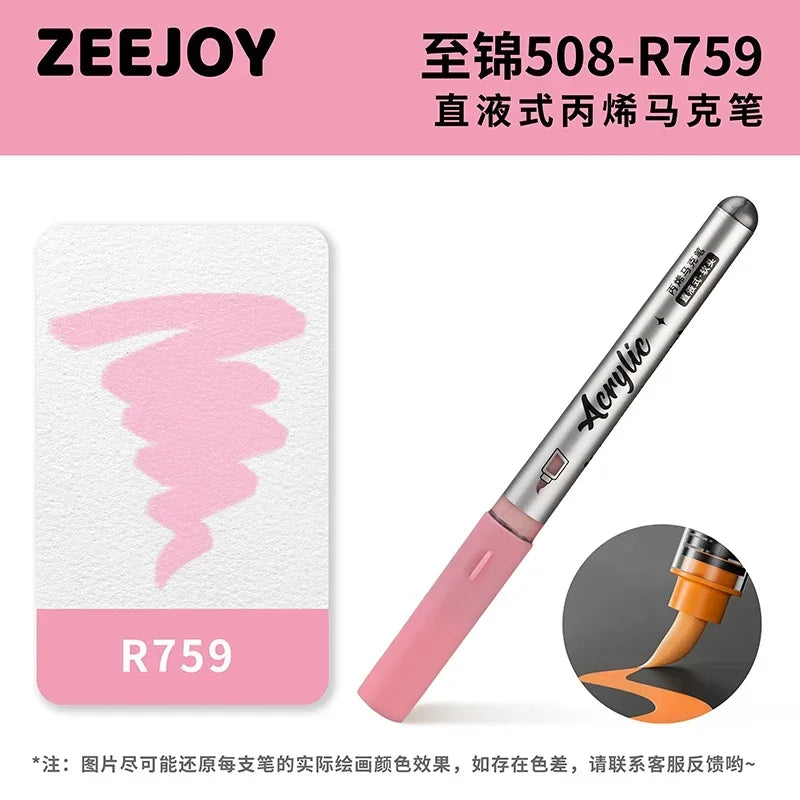 ZEEJOY 120/12/1 Colors Direct Liquid Acrylic Marker Pens Waterproof Pen Soft Brush Nib for Manga School Art Supplies Stationery