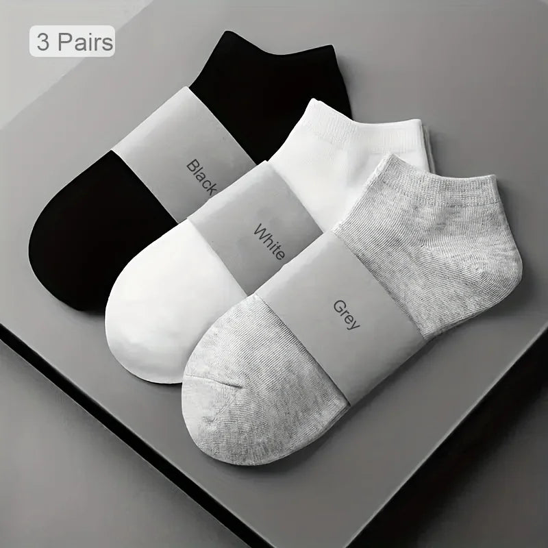 3/5/10PC Unisex Casual Plain Color Boat Socks Thin Breathable Comfy Anti Odor Sweat-absorbing Low Cut Ankle Socks For Men Women