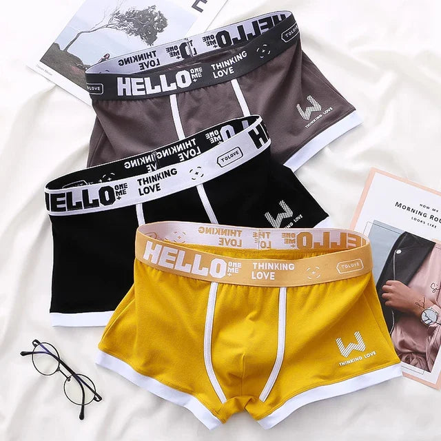 1 caleçon pour homme en coton, sous-vêtement 3 couleurs L XL 2XL 3XL, ceinture douce à lettres respirante, souple, mode sport