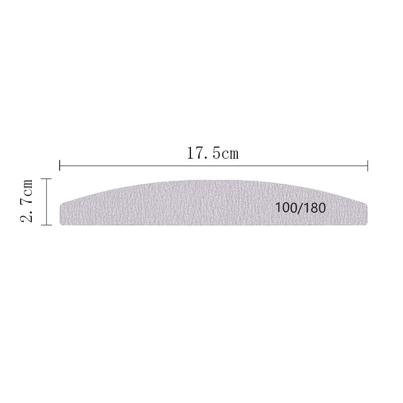 Nagelfeile Buffer 100/180 Körnung Halbmond Nagelfeilen Doppelseitiges Schmirgelpapier Nagel schleifen Gel Nagellack Maniküre-Werkzeug