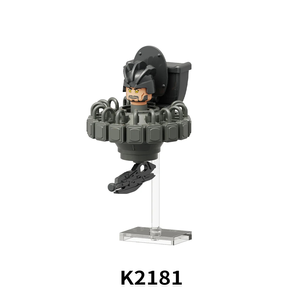 MOOXI Actionfiguren Teile Set MOC Steine Skibidi Toilet Man DIY Baustein Lernspielzeug für Kinder Figuren Geburtstagsgeschenk