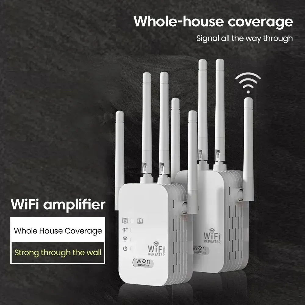 300M Wireless Signal Booster 2.4G WiFi Range Extender Internet Amplifier With EU Standard Plug