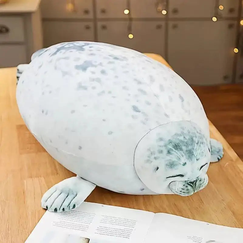 Wütendes Blob-Robben-Kissen, pummeliges 3D-Neuheiten-Seelöwen-Plüschtier, Babyschlaf-Wurfkissen, Geschenke für Kinder Mädchen