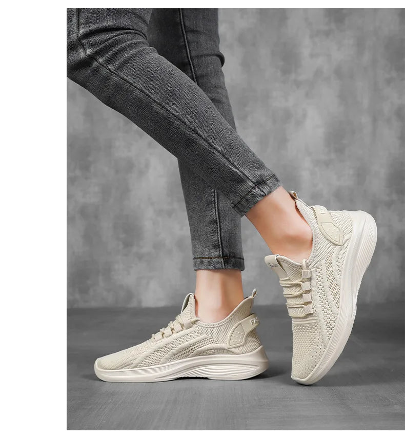 Women Casual Shoes 2025 Hot Sale Breathable Air Mesh Slip-on Female Sock Footwear Outdoor Women Sneakers Thick Bottom Platforms