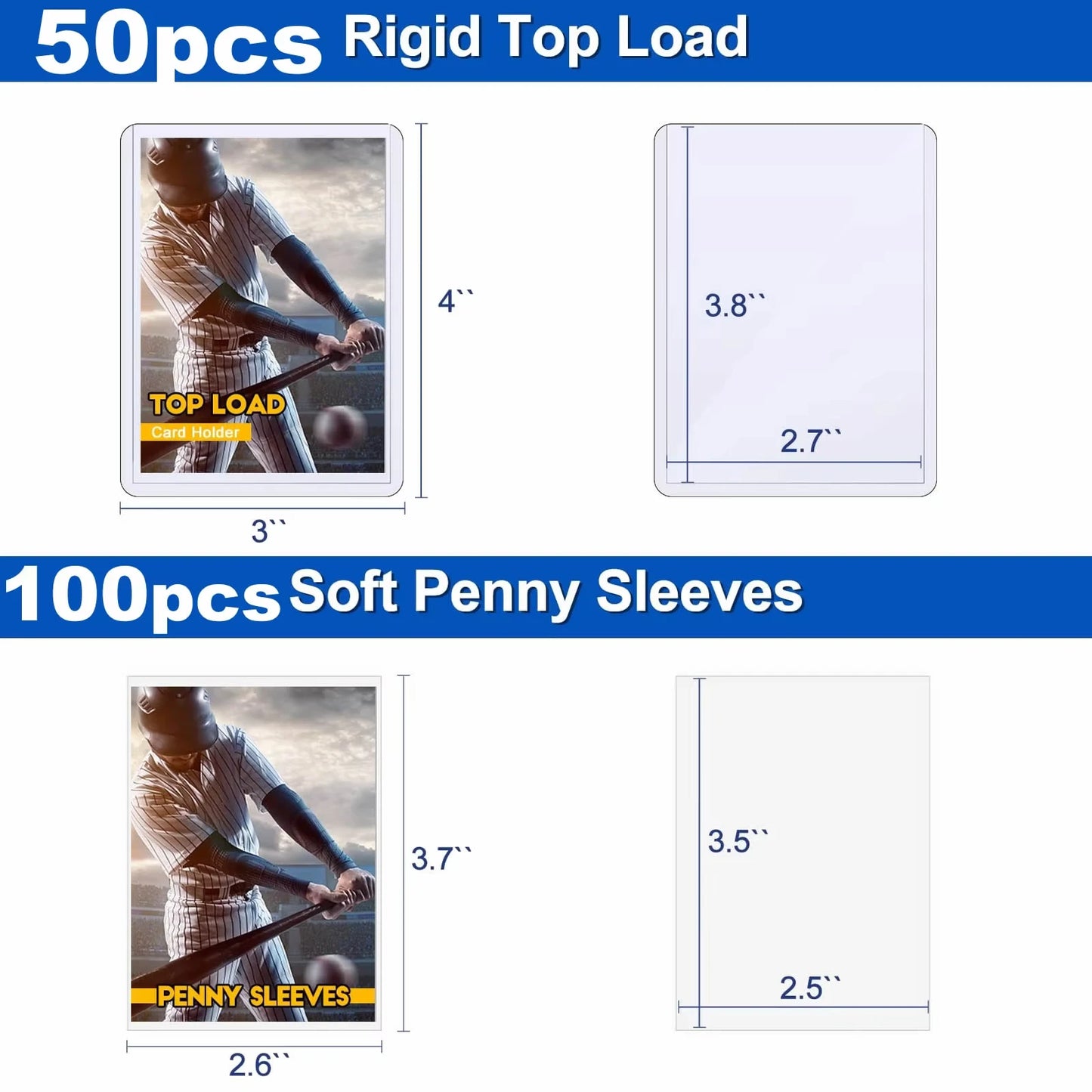 600pcs Hard Card Sleeves And Soft Card Holder Covered With Protective Filmclear Trading Protectors For Pokmone Football Gamecard