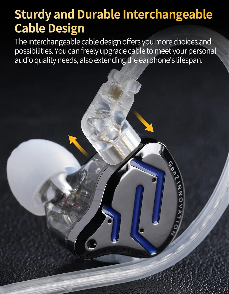 Écouteurs intra-auriculaires hybrides KZ ZSN Pro 2 1BA+1DD en métal HIFI Bass Casque de surveillance Écouteurs de sport à réduction de bruit