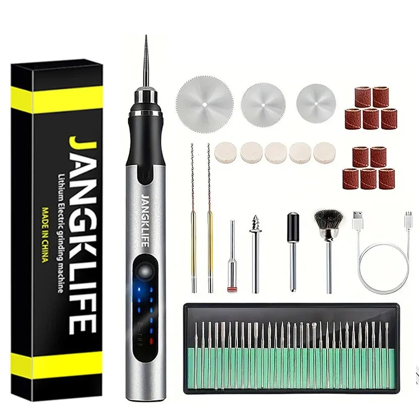 JANGKLIFE USB Cordless Rotary Tool Kit Woodworking Engraving Pen DIY For Jewelry Metal Glass Mini Wireless Drill - Shoppiline