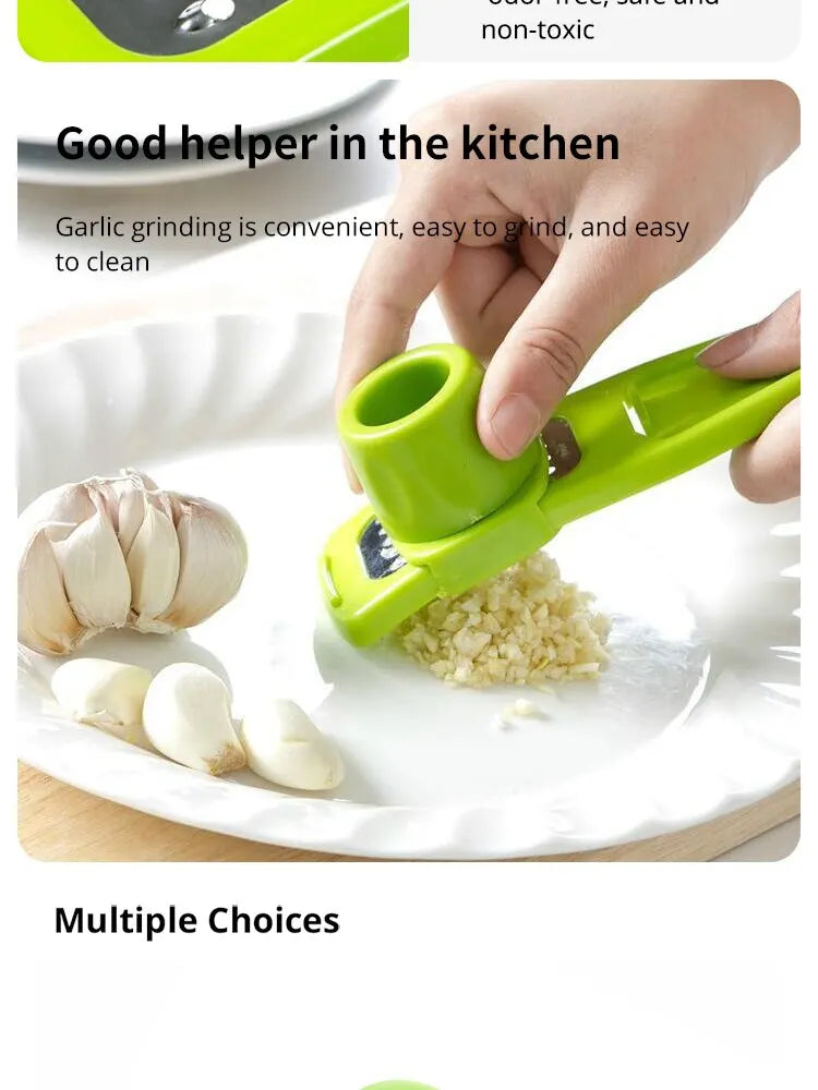 1 Green Pack Mini Garlic Grinder Creative Garlic Press Kitchen Garlic Mash Manual Garlic Mashing Green Kitchen Gadgets