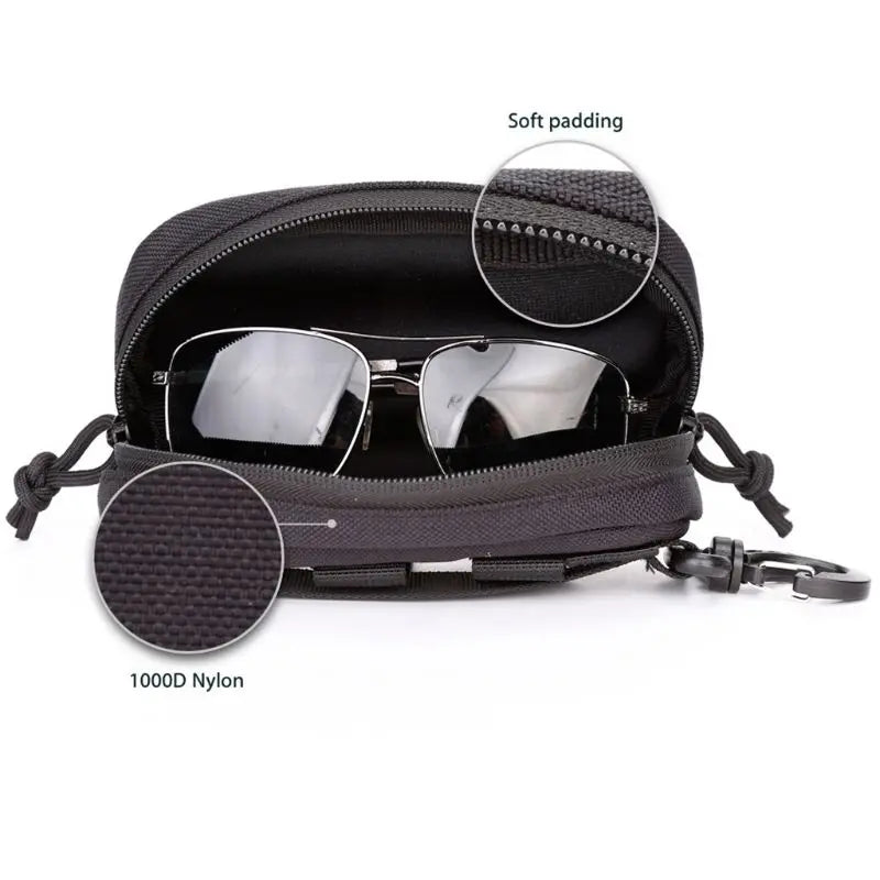 Tactical Eyeglass Case Outdoor Hunting Shockproof Protective Goggles Box Portable Outdoor Sunglasses Case-1000D Nylon for Man