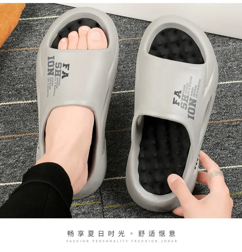 New Summer Man Massage Slippers 2026 Indoor Outdoor Beach Sandals Soft Bottom Casual Slippers Male Flip Flops Mens Sandals