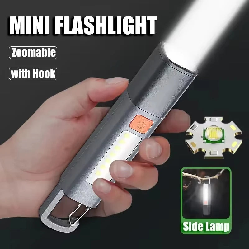Powerful P70 Led Flashlights 5000LM Ultra Bright Tactical Light Emergency Spotlights Telescopic Zoom Light Builtin 18650 Battery